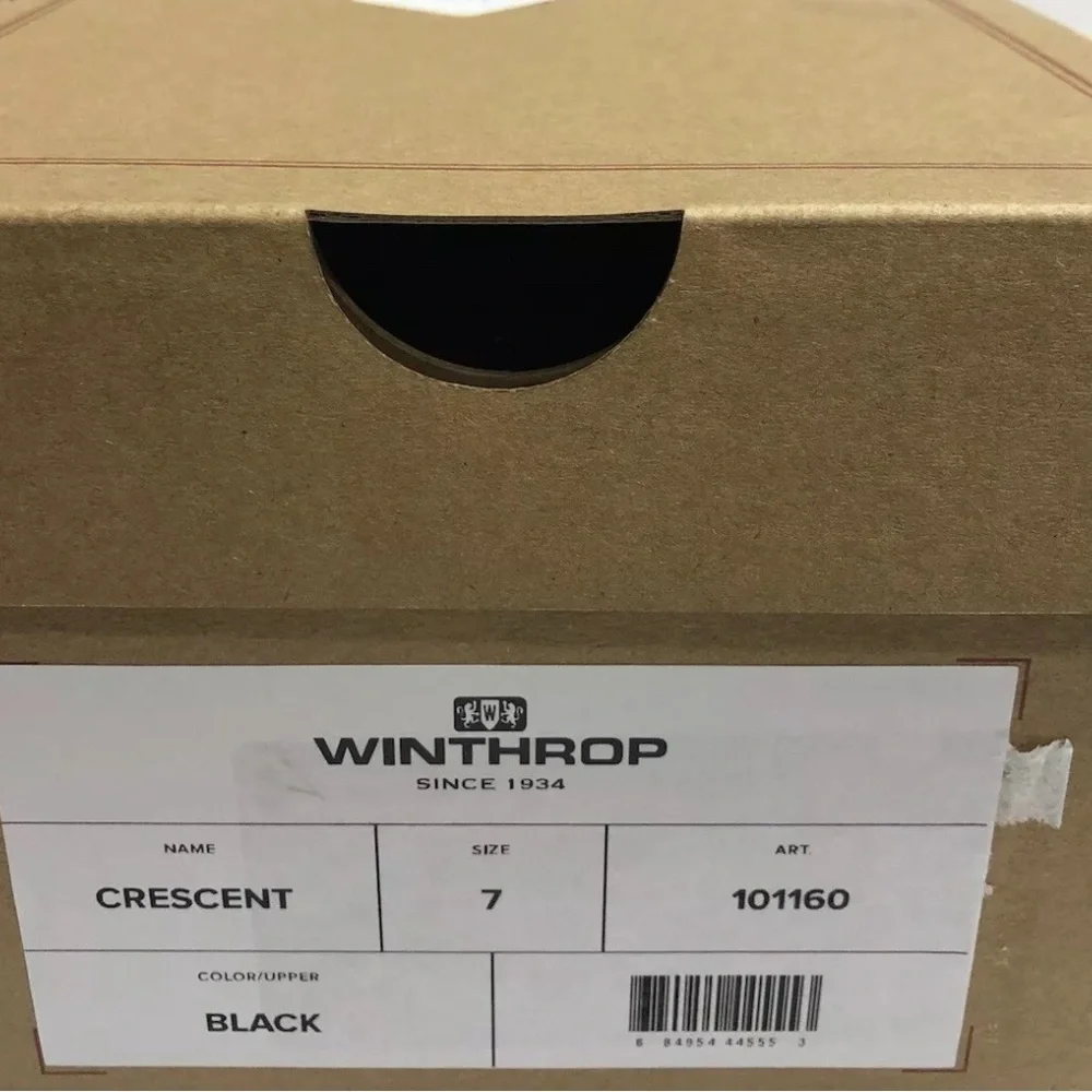 Winthrop Men’s Crescent, Black Leather Oxford Dress Shoes, Size 7 M